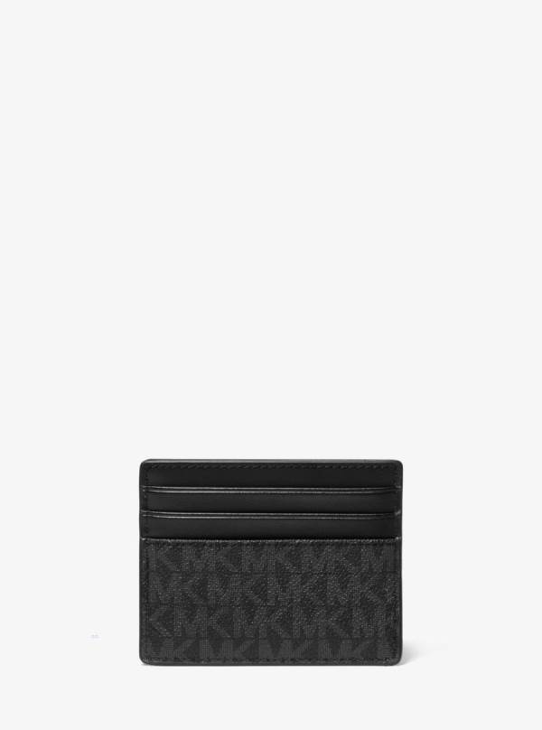 Panske Penazenky Michael Kors Hudson Logo Stripe Tall Card Case Zelene - Doplnky Michael Kors Levně | GANQJ-4081
